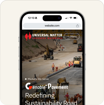 Universal Matter Website in Mobile
