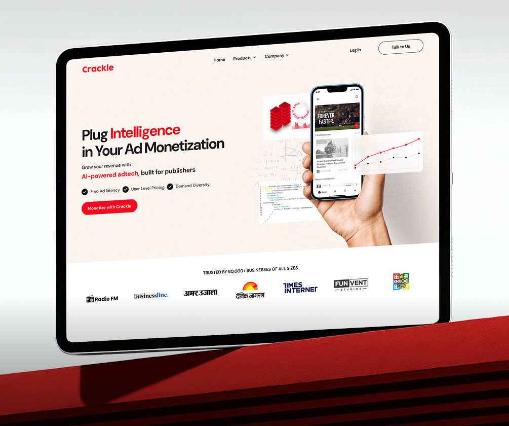 Tablet Website page view